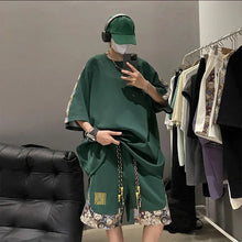 Load image into Gallery viewer, Sweatshirts Tracksuit T-shirts Shorts Suits For Men Spliced Graphic Sweatsuit Cotton Man Sets Luxury Offer Youthful Emo Kpop Xl
