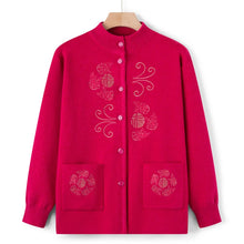 Load image into Gallery viewer, Women Winter Coats Vintage Printed Knitted Cardigan Sweater Female Jacket Spring Autumn Outerwears Top Wool Knitwear Coat
