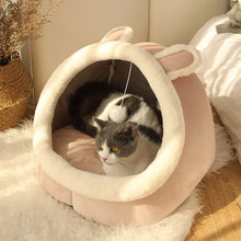 Load image into Gallery viewer, Pet Tent Cave Bed for Cats Small Dogs Self-Warming Cat Tent Bed Cat Hut Comfortable Pet Sleeping Bed Foldable Removable Washable

