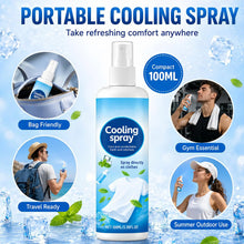 Load image into Gallery viewer, Effective Portable Cooling Spray 100ml Long Lasting Hydrating Body Mist for Summer Outdoor Sports Gym Travel Soothing Skin Face

