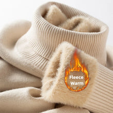 Load image into Gallery viewer, Men’s Thermal Fleece High-Neck Knitted Sweater
