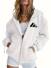 Load image into Gallery viewer, Printed Fleece Zip Hoodie Jacket
