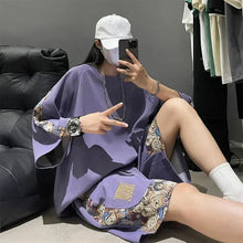 Load image into Gallery viewer, Sweatshirts Tracksuit T-shirts Shorts Suits For Men Spliced Graphic Sweatsuit Cotton Man Sets Luxury Offer Youthful Emo Kpop Xl

