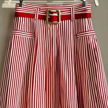 Load image into Gallery viewer, Skirts Spring Summer Retro Vintage French Stripes Midi High Waist A-Line Dating Skirts 2025 for Women
