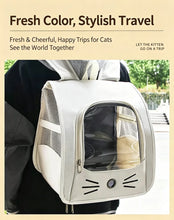 Load image into Gallery viewer, Breathable Oxford Pet Cat Carrier Backpack for Small Dogs, Portable Transparent Travel Outdoor Bag with Side Mesh Pockets, Airy
