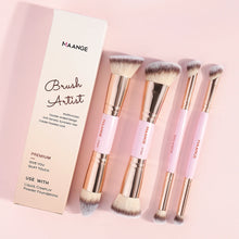 Load image into Gallery viewer, MAANGE 4pcs Basic Makeup Brushes Set With Box Dual-ended Foundations Powder Blush Details for Eyeshadow Brushes Beginner Travel
