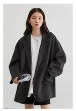 Load image into Gallery viewer, CHIC VEN Women's Woolen Coats Loose Casual Double Breasted Retro Double-sided Jacket Office Lady Outerwear Autumn Winter 2026
