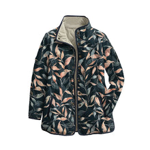 Load image into Gallery viewer, Quilted Leaf Print Winter Jacket
