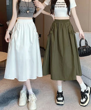 Load image into Gallery viewer, Drawstring Cargo A-Line Midi Skirt
