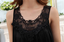 Load image into Gallery viewer, Embroidery Transparent Slip Sleepwear for Sleeping Big Size Night Dress Sexy Lingerie Nightgown Women Home Clothing
