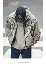 Load image into Gallery viewer, Reflective Hooded Bomber Jacket
