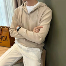 Load image into Gallery viewer, Hooded New Internet Celebrity Men's Sweater Versatile Popular Autumn Winter Solid Color Zipper Bottoming Trendy Hoodies Casual
