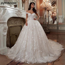 Load image into Gallery viewer, Elegant Ball Gown Off Shoulder Wedding Dress For Women 2026 Princess Bride Sexy Sweetheart Beaded Appliques Lace Up Bridal Gowns
