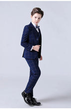 Load image into Gallery viewer, Formal Kids Plaid Tuxedo Suit
