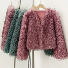 Load image into Gallery viewer, Fur Coat Eco-friendly Coats for Woman Artificial Winter Fur Coat Warm Women's Clothing New in Coats &amp; Jackets Women Tops Stones
