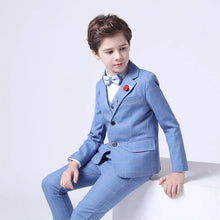Load image into Gallery viewer, Formal Kids Plaid Tuxedo Suit

