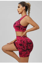 Load image into Gallery viewer, Women Seamless Tie Dye Yoga Set Quick Dry Sports Bra Shorts Lightweight Breathable Workout Outfit
