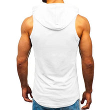 Load image into Gallery viewer, Men's Hooded Tank Tops Gym Workout Training Hoodies Sleeveless Bodybuildng Muscle Cut Off T-Shirt with Pocket
