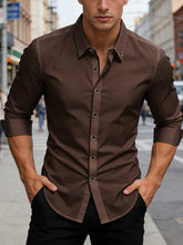 Load image into Gallery viewer, Patchwork Elastic Business Casual Shirt
