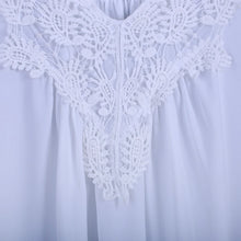 Load image into Gallery viewer, Summer tops for women  Fashion Lace Chiffon blouse V-Neck Loose Casual Chiffon Shirt

