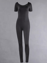 Load image into Gallery viewer, Women's Rompers Short Sleeve Solid Skinny Bodycon Jumpsuits Fashion Sports Fitness Casual Activity Streetwear Overalls
