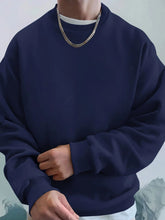 Load image into Gallery viewer, Men'S Solid Sweatshirts Autumn Winter Loose Fleece Soft Hoodies Basics Crewneck Warm Sportswears Street Casual Mens Clothes

