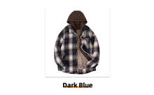 Load image into Gallery viewer, Fleece Lined Plaid Hooded Jacket
