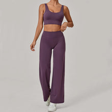 Load image into Gallery viewer, 2PCS Yoga Set Women Yoga Pant Workout Tracksuit Sportswear Gym High Waist Straight Leg Bottoms Fitness Bta Sports Suit XP01
