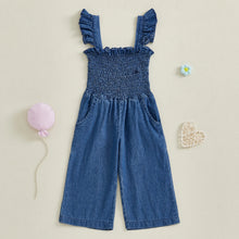 Load image into Gallery viewer, Smocked Denim Overall Jumpsuit

