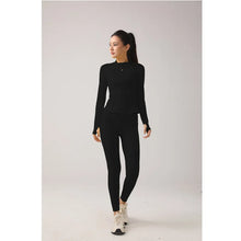 Load image into Gallery viewer, Women's Fitness Set Stand-Up Collar Long-Sleeve Yoga Top High-Waisted Leggings Running &amp; Fitness Set
