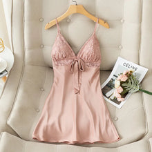 Load image into Gallery viewer, Female Nightdress Sexy Backless Spaghetti Strap Nightgown Sleepwear Spring Summer Nightwear Loose Silk Satin Home Dress Lingerie

