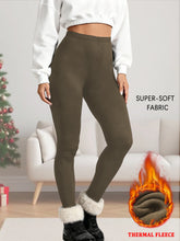 Load image into Gallery viewer, Women's thermal fleece lined leggings. Super soft Low Rise design perfect for yoga, running and Winter activities
