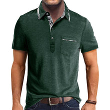Load image into Gallery viewer, Plaid Collar Short Sleeve Polo
