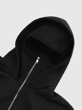 Load image into Gallery viewer, Men's face mask hoodie, windproof fleece-lined top, casual hoodie

