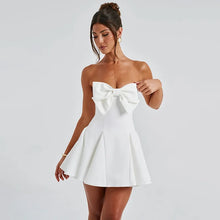 Load image into Gallery viewer, Strapless Bow A-Line Mini Dress
