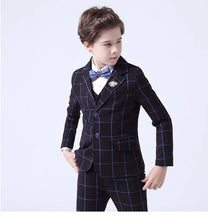 Load image into Gallery viewer, Formal Kids Plaid Tuxedo Suit
