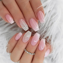 Load image into Gallery viewer, 24pcs Gradient Fake Nails French Ballerina Nail Waterproof Faux Medium Coffin false nails Fingernails Press on Nails Tips
