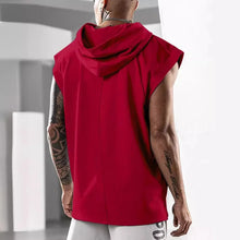 Load image into Gallery viewer, 2026 Men Tank Top  Fitness Training Pullover Leisure Fashion Sleeve Men's Hooded Vest Solid Color Tank Tops For Male
