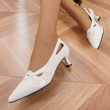 Load image into Gallery viewer, Elegant High Heels for Women, Spring and Summer New French Shallow Leather Mules, Cool and Breathable Hollow Design, Plaid Pattern Upper Kitten Heels, Versatile Dresses, Weddings, Parties, Date, Valentine's Day
