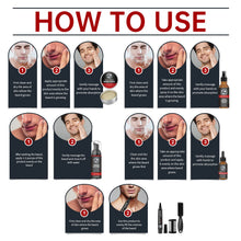 Load image into Gallery viewer, East Moon Men Beard Care Set Deep Cleansing Oil Control Sooth Skin Efficient Moisturize Increase Toughness Moustache Nursing Kit
