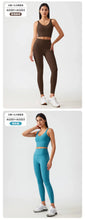 Load image into Gallery viewer, Women's Workout Set: Shock-Absorbing, Pushing-Up, Side-Bust-Control Sports Bra with High-Waisted Peach-Butt Yoga Top
