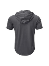Load image into Gallery viewer, Men T Shirts  Summer Slim Fitness Hooded Short-Sleeved Bodybuilding Quick Dry Tshirt Male Gym Clothes Breathable Sports Tops
