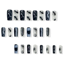 Load image into Gallery viewer, 24pcs Thriller Style False Nails With Halloween Ant Bugs Pattern Wearable Press On Nails Ballet Black Punk Nail Art Decoration
