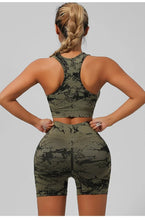 Load image into Gallery viewer, Women Seamless Tie Dye Yoga Set Quick Dry Sports Bra Shorts Lightweight Breathable Workout Outfit
