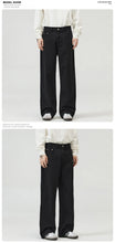Load image into Gallery viewer, 100％ Cotton Men's Baggy Straight Jeans Comfortable Soft Casual Pants Fashion Korean White Brown Denim Trousers Male Clothing
