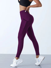Load image into Gallery viewer, New High Waist Women's Leggings Stretch Yoga Pants Tights With Pockets Push Up Fitness Running Sportswear Solid Color Pants
