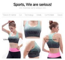 Load image into Gallery viewer, Sports Bra High Stretch Breathable Tops Fitness Women Padded for Running Yoga Gym Crop Bra Gradient Sports Bra for Workout Tops
