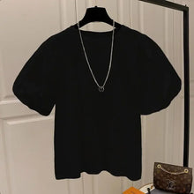 Load image into Gallery viewer, Mujer Cotton Tshirts for Women Summer T-shirts Puff Sleeve O-neck Tees Oversized Tops Fashion Sweet White Tees
