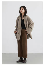 Load image into Gallery viewer, CHIC VEN Women's Woolen Coats Loose Casual Double Breasted Retro Double-sided Jacket Office Lady Outerwear Autumn Winter 2026
