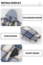 Load image into Gallery viewer, Fleece Lined Plaid Hooded Jacket
